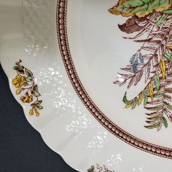 Vtg Spode Copeland Rosalie Dinner Plate Basketweave 10.5" Chelsea Wicker - Picture 2 of 5